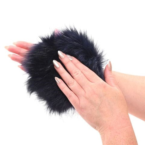 Sportsheets Sex & Mischief Cougar Spiked Sensory Glove Navy Blue Dual Texture - - Wigs and Gloves