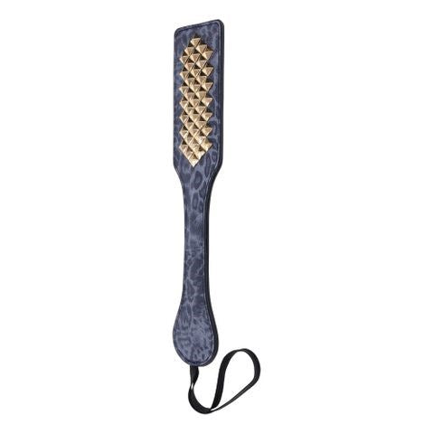 Sportsheets Sex & Mischief Cougar Studded Paddle Gold Studs Navy Blue BDSM - Paddles And Slappers