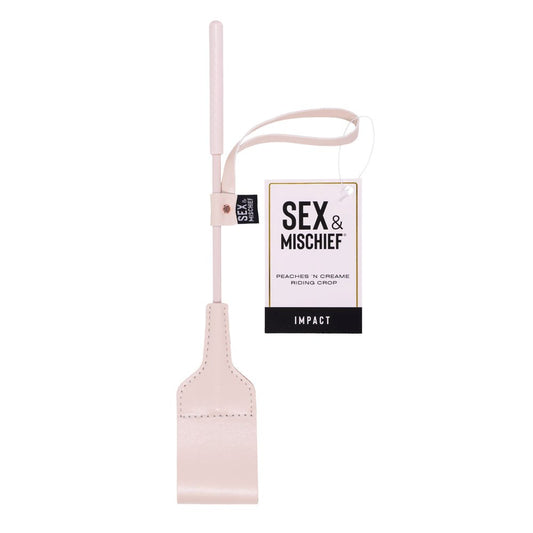 Sportsheets Sex & Mischief Peaches N CreaMe BDSM Play Riding Crop Premium - - Whips And Crops