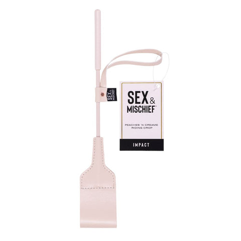 Sportsheets Sex & Mischief Peaches N CreaMe BDSM Play Riding Crop Premium - Whips And Crops