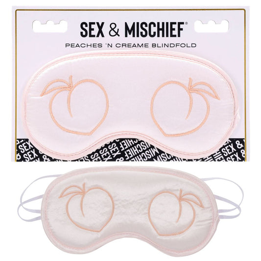 Sportsheets Sex & Mischief Peaches n CreaMe Bondage Blindfold Satin Padded - - Masks And Blindfolds