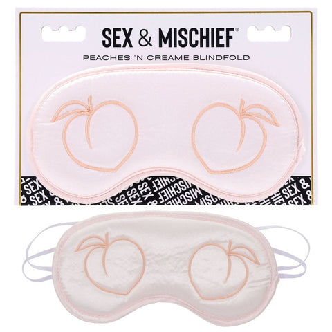 Sportsheets Sex & Mischief Peaches n CreaMe Bondage Blindfold Satin Padded - Masks And Blindfolds
