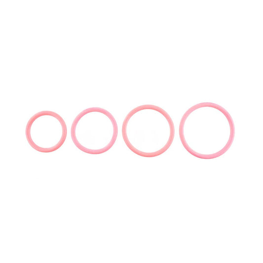 Sportsheets Stretchy Rubber O Ring 4 Pack Coral Cock Ring Set - - Cock Rings