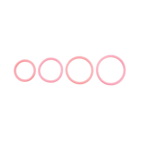 Sportsheets Stretchy Rubber O Ring 4 Pack Coral Cock Ring Set - Cock Rings