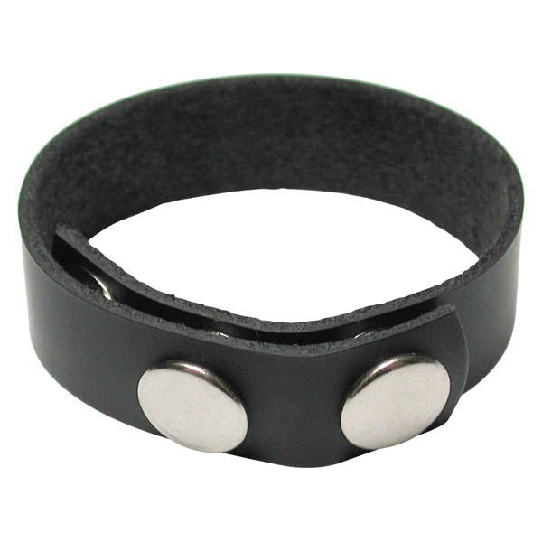 The Stockroom KinkLab 3 Snap Black Leather Adjustable Cock Ring Premium Quality - - Cock Rings