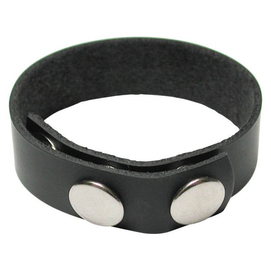 The Stockroom KinkLab 3 Snap Black Leather Adjustable Cock Ring Premium Quality - - Cock Rings