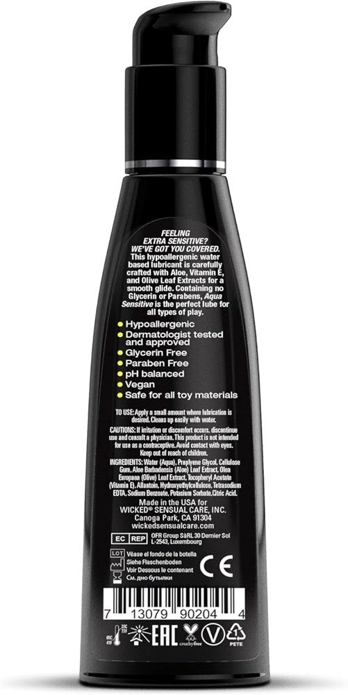 Wicked Sensual Care Wicked Aqua Sensitive Water Based Lubricant 240ml - Water Based Lubes