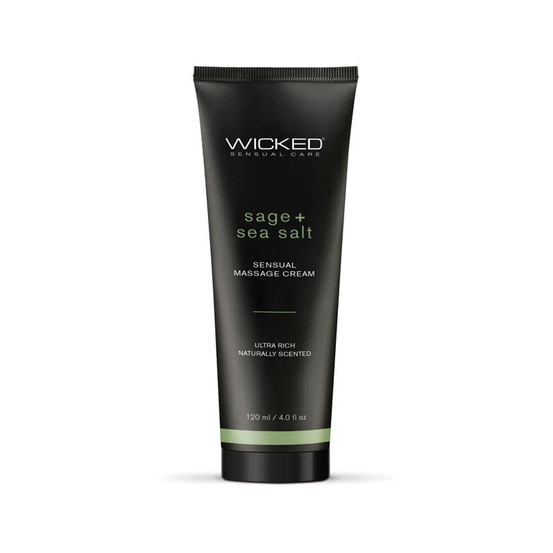 Wicked Sensual Care Sage Sea Salt Sensual Scented Massage Cream for Intimate Touch - - Massage Oils and Lubricants