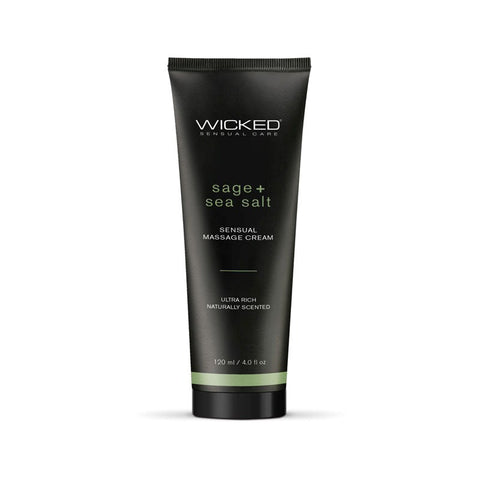 Wicked Sensual Care Sage Sea Salt Sensual Scented Massage Cream for Intimate Touch - Massage Oils and Lubricants