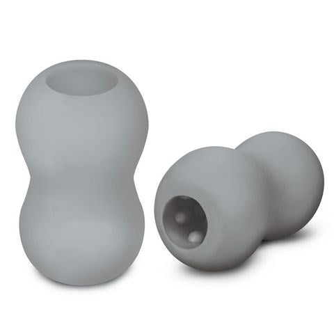 Xgen Products Zolo Grey Mini Double Bubble Male Stroker Sleeve Grey Dual Texture - Masturbators and Strokers