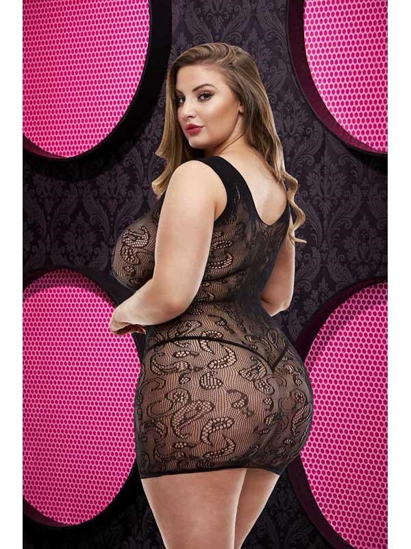 Xgen Products Lapdance Lingerie Lace Mini Womens Dress LC 63 XL BX Black Lace - Body Stockings