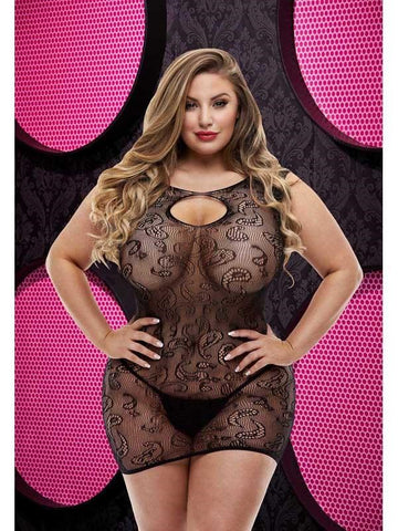 Xgen Products Lapdance Lingerie Lace Mini Womens Dress LC 63 XL BX Black Lace - Body Stockings