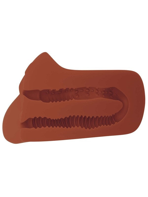 Pipedream Products PDX Brands Pick Your Pleasure Mens Stroker Brown Dual Entry - - Masturbators and Strokers