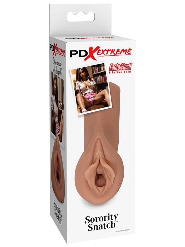 Pipedream Products PDX Extreme Sorority Snatch Realistic Mens Masturbator Brown - Masturbators and Strokers