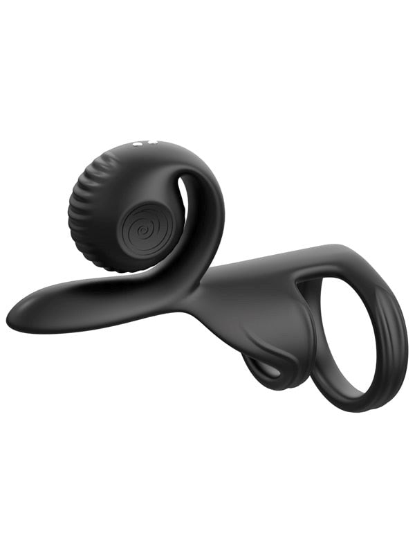 Svibe Snail Vibe Jovi Vibrating Couples Ring Black Dual Motor Technology - - Vibrating Cock Rings