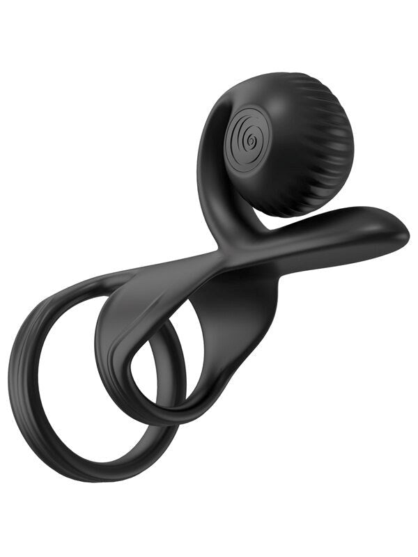 Svibe Snail Vibe Jovi Vibrating Couples Ring Black Dual Motor Technology - - Vibrating Cock Rings