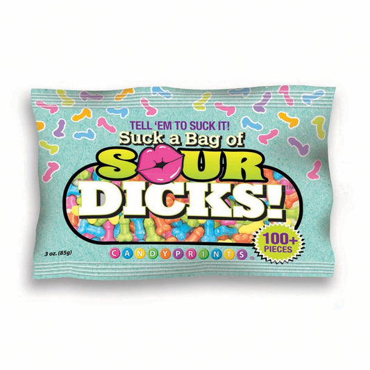 Little Genie Suck A Bag Of Sour Dicks Novelty Pecker Lollies 84g - - Bachelorette and Bucks
