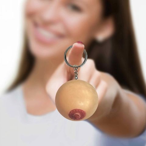 Little Genie Super Fun Squishy Boob Novelty Key Chain - - Party Gifts and Novelties
