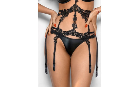 Axami Lingerie Stretch Wetlook Strappy G String Women Panty Black Premium Wetlook - G-Strings, Panties and Shorts