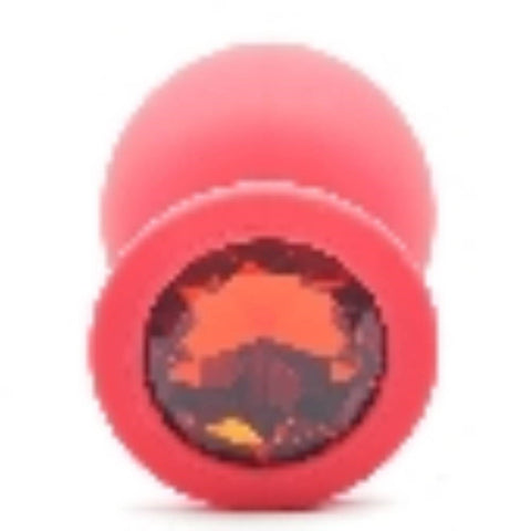 Doc Johnson Daytona Red Silicone Anal Plug With Red Diamond Premium Butt Plug - Butt Plugs