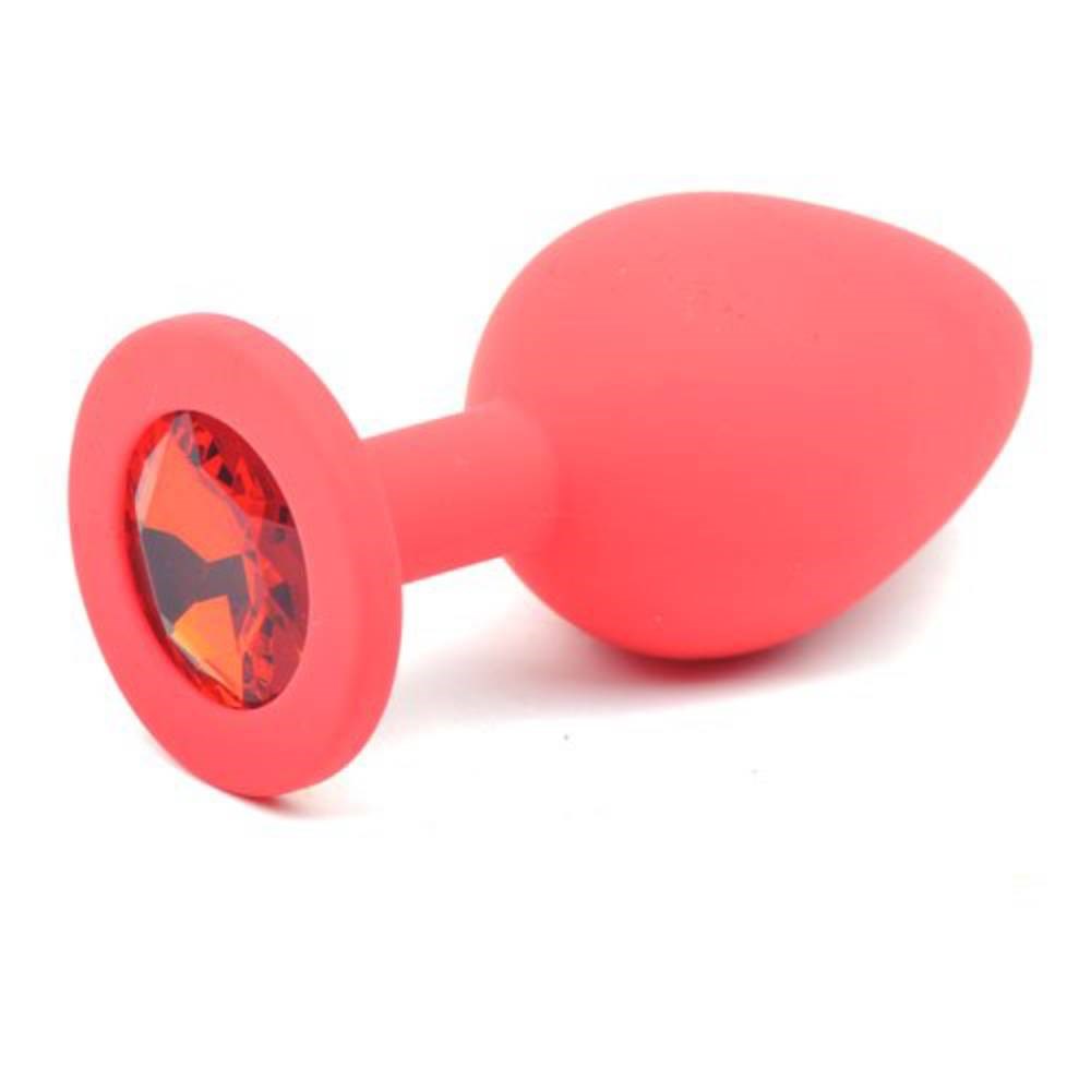 Doc Johnson Daytona Red Silicone Anal Plug With Red Diamond Premium Butt Plug - Butt Plugs