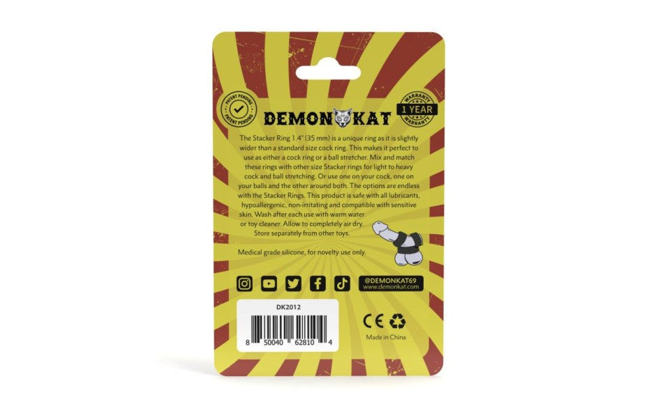 Demon Kat Stacker Stretchy Silicone Cock Ring Versatile Penis Enhancement - - Stretchy Cock Rings