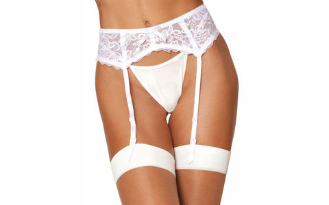 Dream Girl Lingerie Womens Lace Garter Belt Stretch Lace Design - Hosiery
