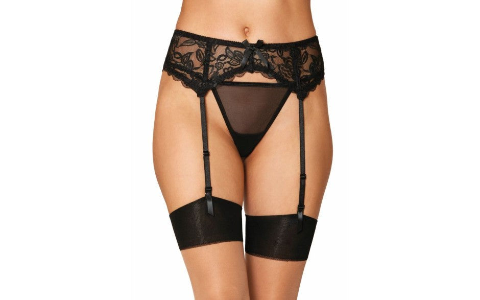 Dream Girl Lingerie Womens Lace Garter Belt Stretch Lace Design - Hosiery