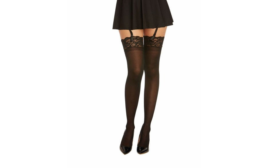 Dream Girl Lingerie Womens Thigh High Sheer Lace Stockings White - Hosiery