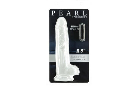 BMS Factory Addiction Pearl Suction Cup Realistic Dildo 8.5 Inch Pearl White - Realistic Dildos