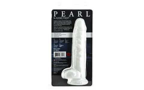 BMS Factory Addiction Pearl Suction Cup Realistic Dildo 8.5 Inch Pearl White - Realistic Dildos