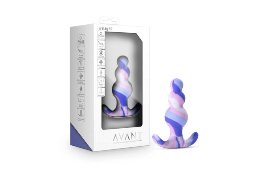 Blush Novelties Avant Twilight Silicone Anal Plug Blue with StayPut Tech - Butt Plugs