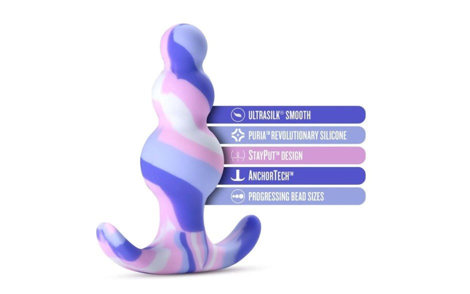 Blush Novelties Avant Twilight Silicone Anal Plug Blue with StayPut Tech - Butt Plugs