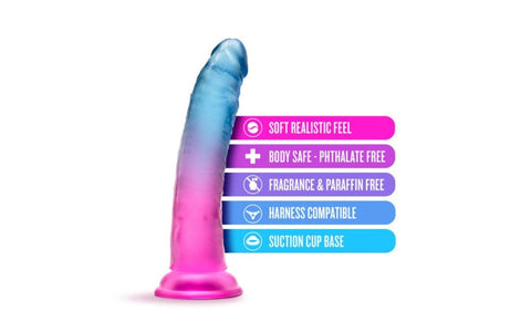 Blush Novelties B Yours Beautiful Sky Realistic Dildo 7 Inch Sunset Suction Cup - Realistic Dildos
