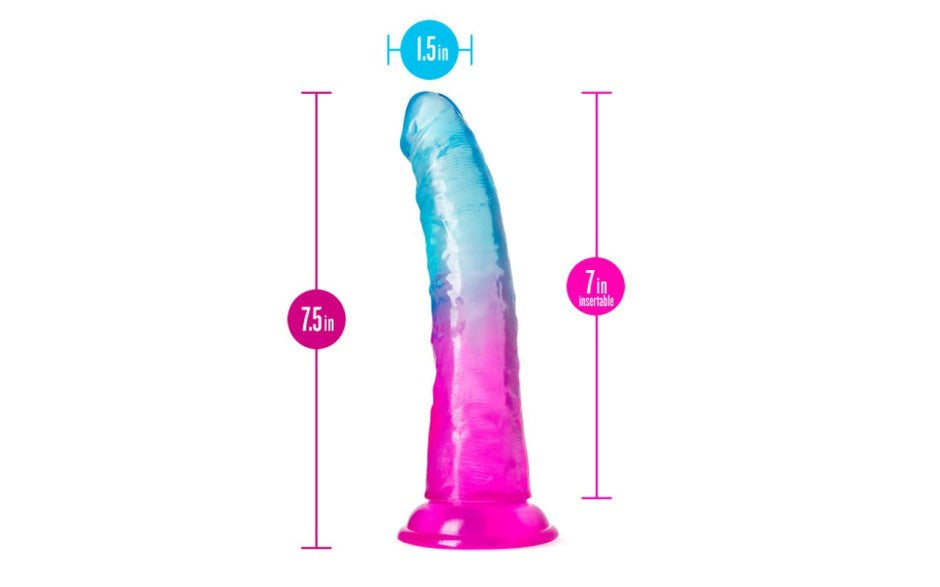 Blush Novelties B Yours Beautiful Sky Realistic Dildo 7 Inch Sunset Suction Cup - - Realistic Dildos