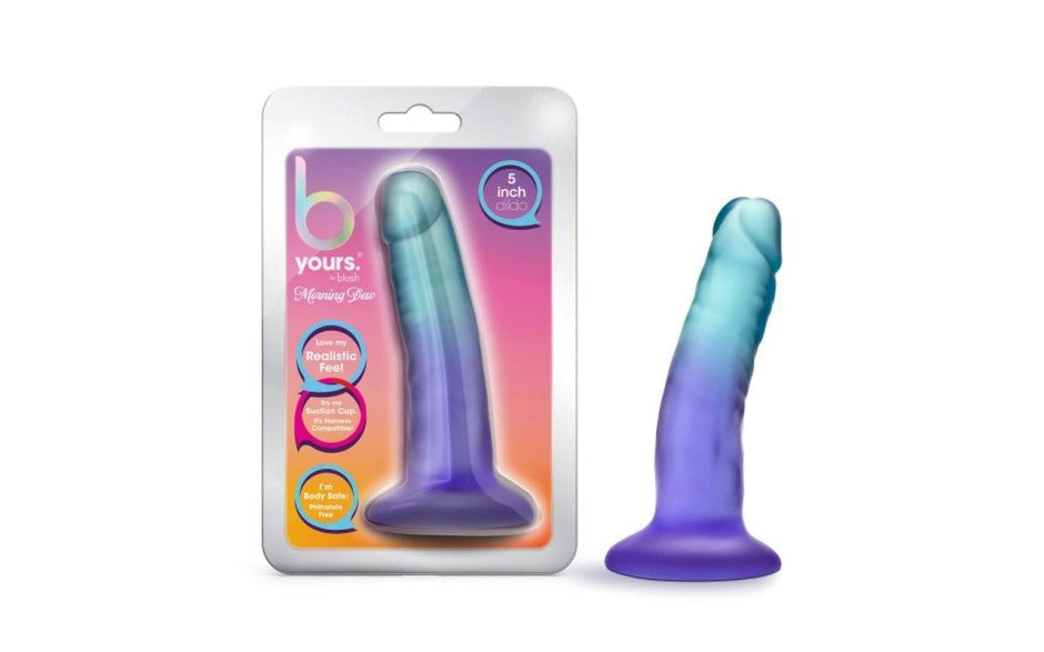 Blush Novelties B Yours Morning Dew Realistic Dildo 5 Inch Sapphire Blue - - Realistic Dildos