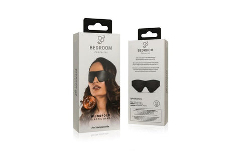 Bedroom Fantasies Faux Leather Blindfold Black Sensory Deprivation - Masks And Blindfolds