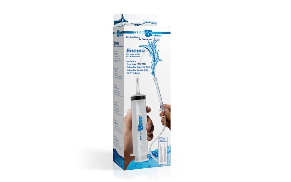 XR Brands CleanStream Enema Syringe With Attachments Anal Cleansing Kit - - Enemas and Douches