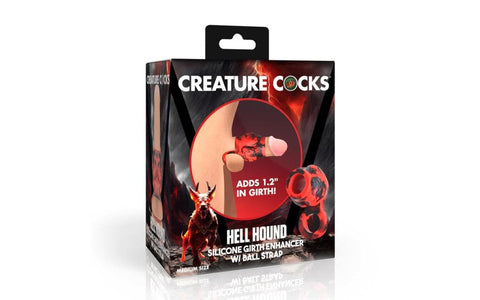 XR Brands Creature Cocks Hell Hound Silicone Penis Sleeve and Ball Stretcher - Penis Sleeves and Extenders
