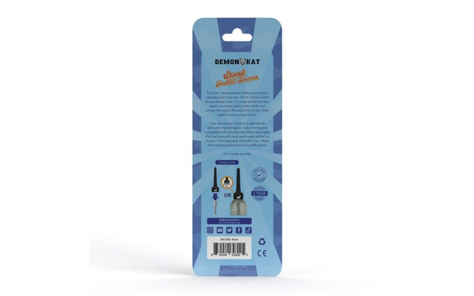 Demon Kat Spout Pocket Enema System Anal Cleansing Kit with Shower Attachment - - Enemas and Douches