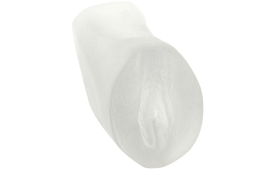 Doc Johnson Palm Pal Ultraskyn Pussy Stroker Frosted Clear Handheld Masturbator - Masturbators and Strokers