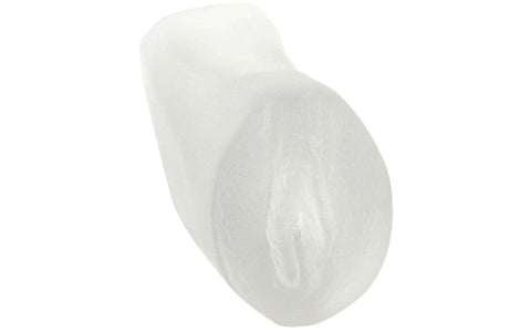 Doc Johnson Palm Pal Ultraskyn Pussy Stroker Frosted Clear Handheld Masturbator - Masturbators and Strokers