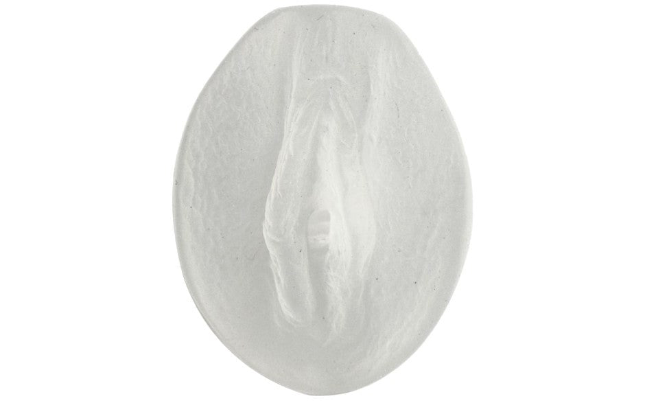 Doc Johnson Palm Pal Ultraskyn Pussy Stroker Frosted Clear Handheld Masturbator - Masturbators and Strokers