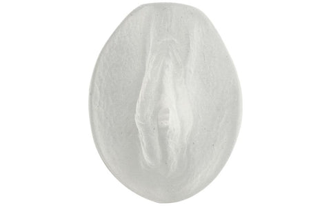 Doc Johnson Palm Pal Ultraskyn Pussy Stroker Frosted Clear Handheld Masturbator - Masturbators and Strokers