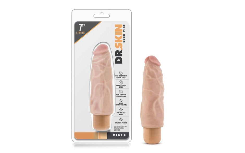 Blush Novelties Dr Skin Cock Vibe 9 Realistic Dong Vibrator FlexiShaft - - Vibrating Dildos
