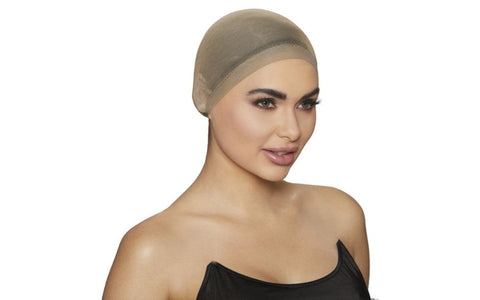 Dream Girl Lingerie Womens Wig Cap Nude 2 Piece Stretchable Nylon - Wigs and Gloves