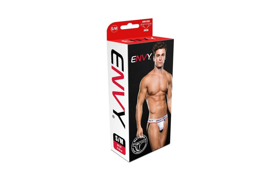 Envy Menswear Low Rise Sexy Mens Jock White Low Rise Design - Jocks and G-Strings