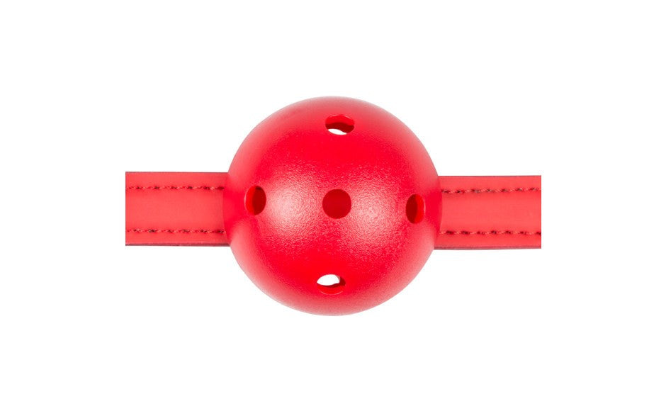 Fetish Collection BDSM Play Ball Gag With PVC Ball Red CE Certified - - Bondage Gags and Bits