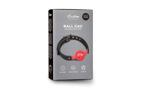 Fetish Collection BDSM Play Ball Gag With PVC Ball Red CE Certified - Bondage Gags and Bits