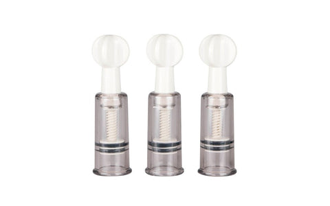 Fetish Collection Nipple and Clit Suckers 3 Piece with Suction Control - Nipple and Clit Clamps